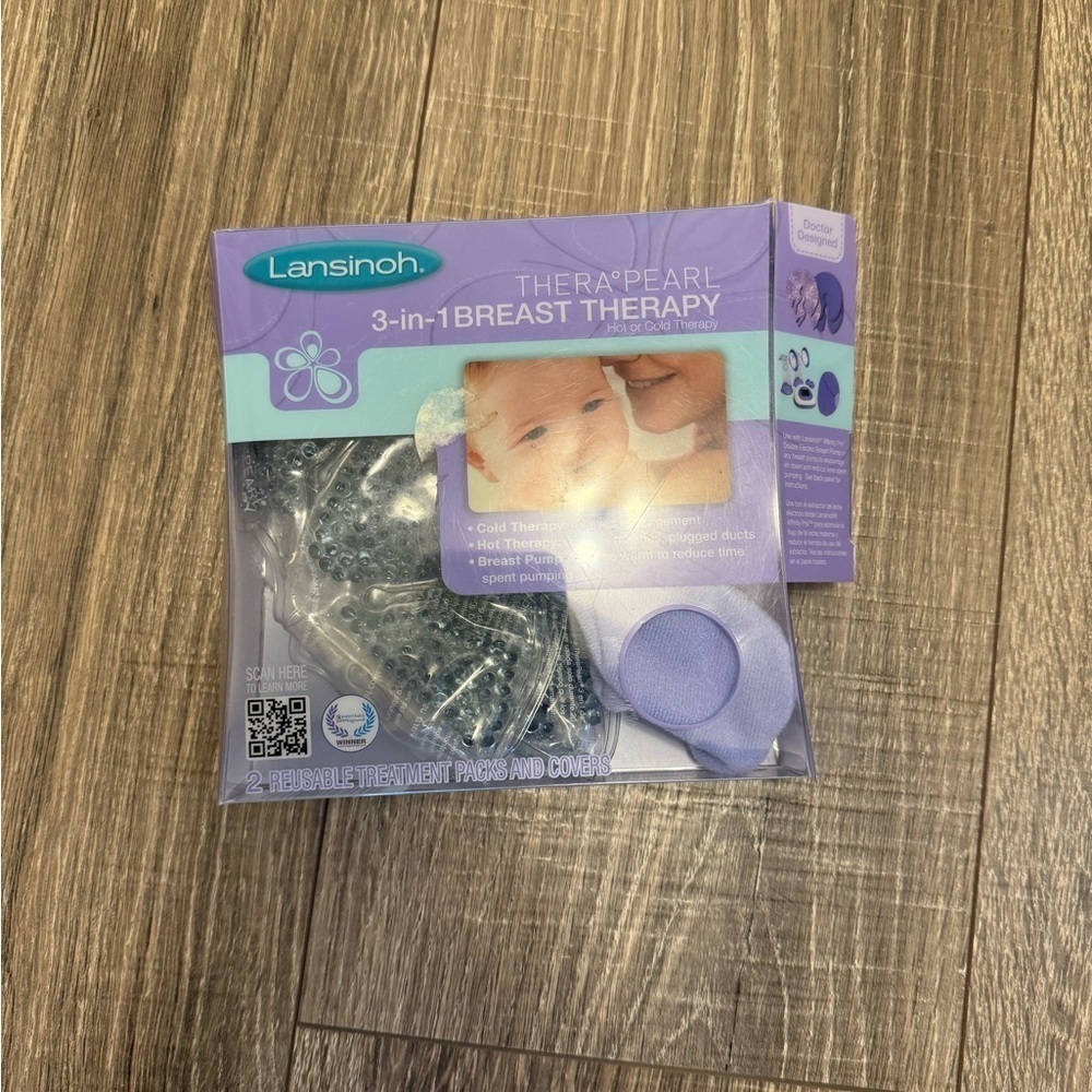 Lansinoh Thera Pearl 3 in 1 Breast Hot Cold Reusable Treatment Therapy Pack NEW
